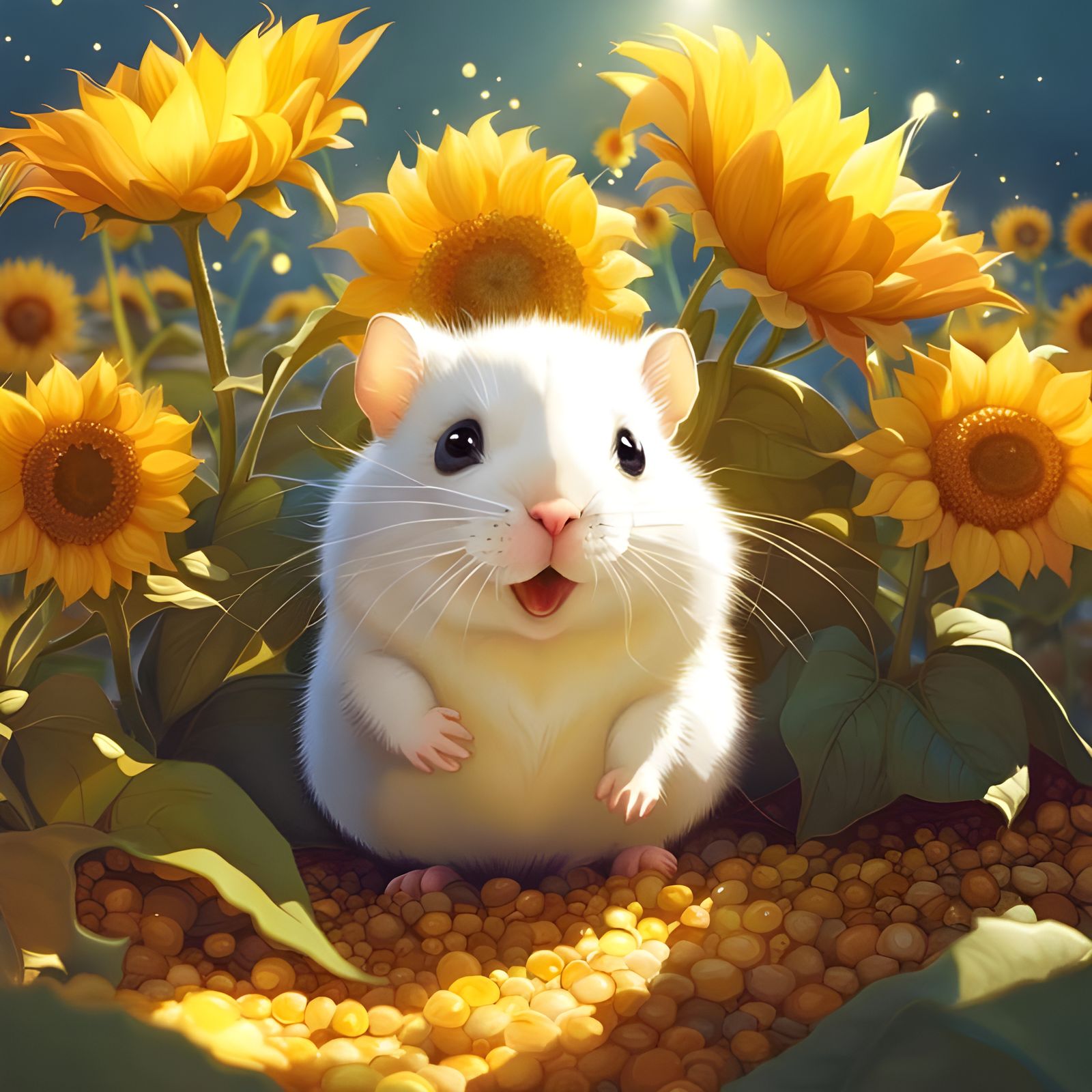 Happiness in a Sunflower Field