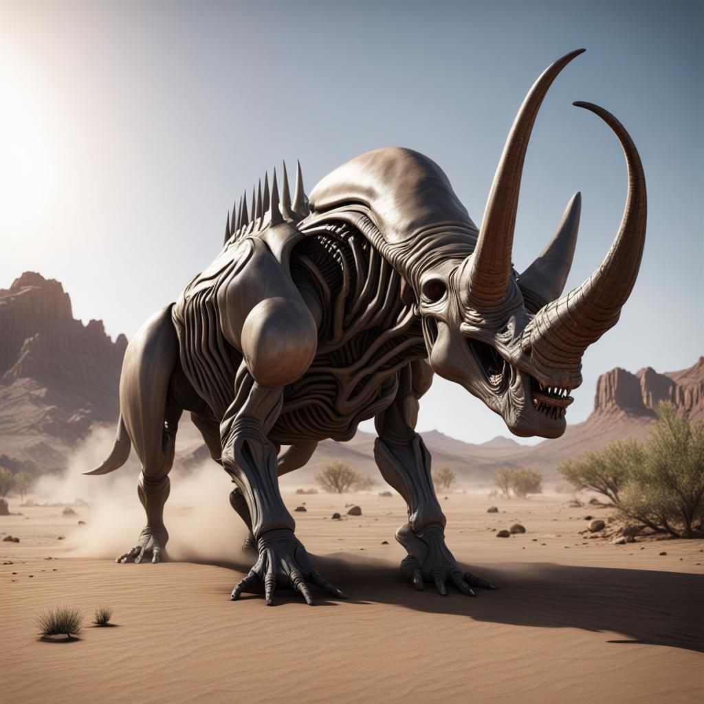 Alien Xenomorph Rhinoceros Hybrid