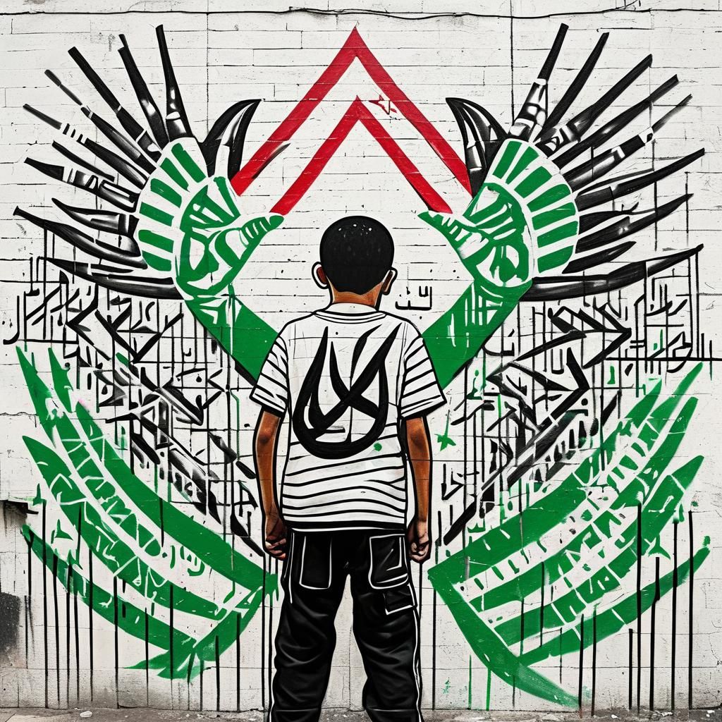 Palestinian Defiance Graffiti Mural Inspired by Naji al-Ali