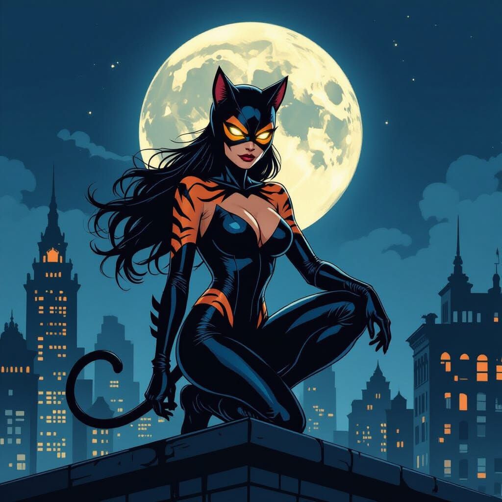 Catwoman Tiger Fusion Rooftop Vigil
