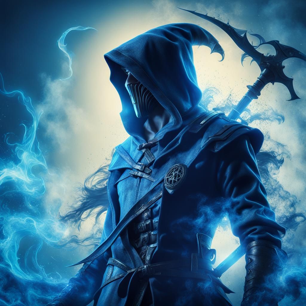 Electric Blue Reaper Assassin in High Quality CGI