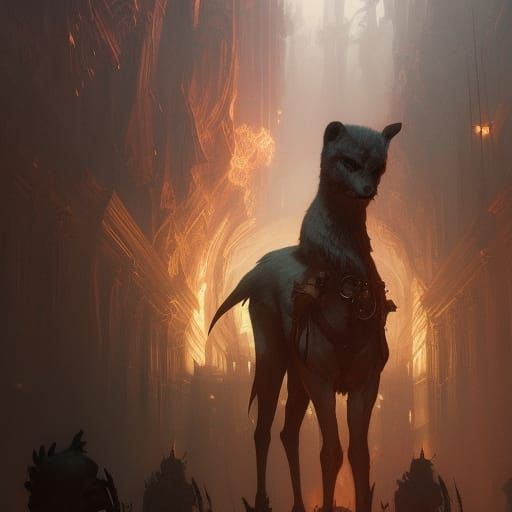 Furry Character in Dark Fantasy Style