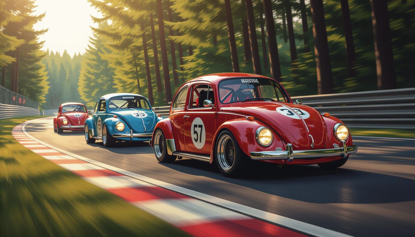 1970s Sports Car Race with VW Beetles