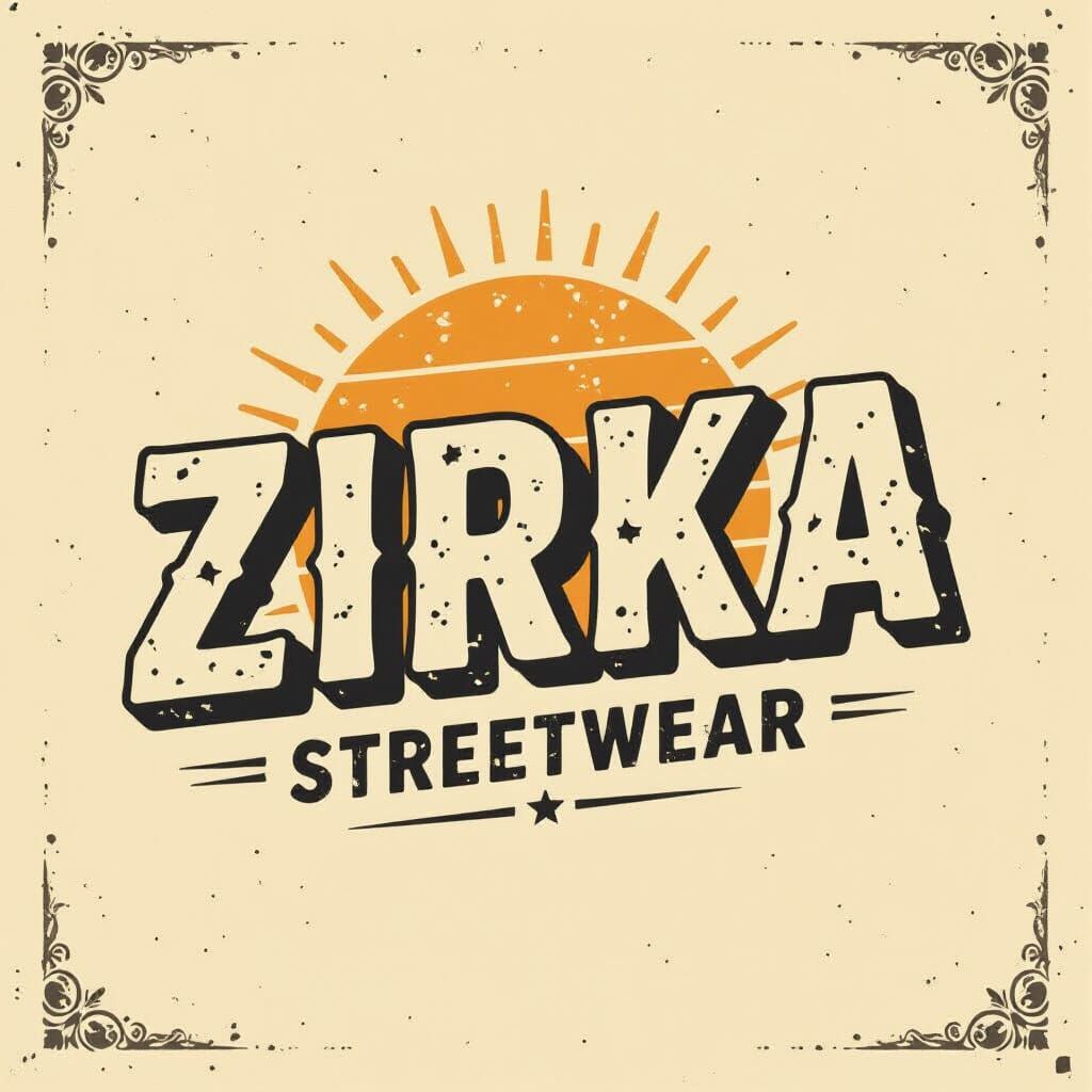Retro Grunge Streetwear Logo Design for Zirka Brand