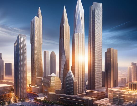 Futuristic Diamond Crystal Cityscape