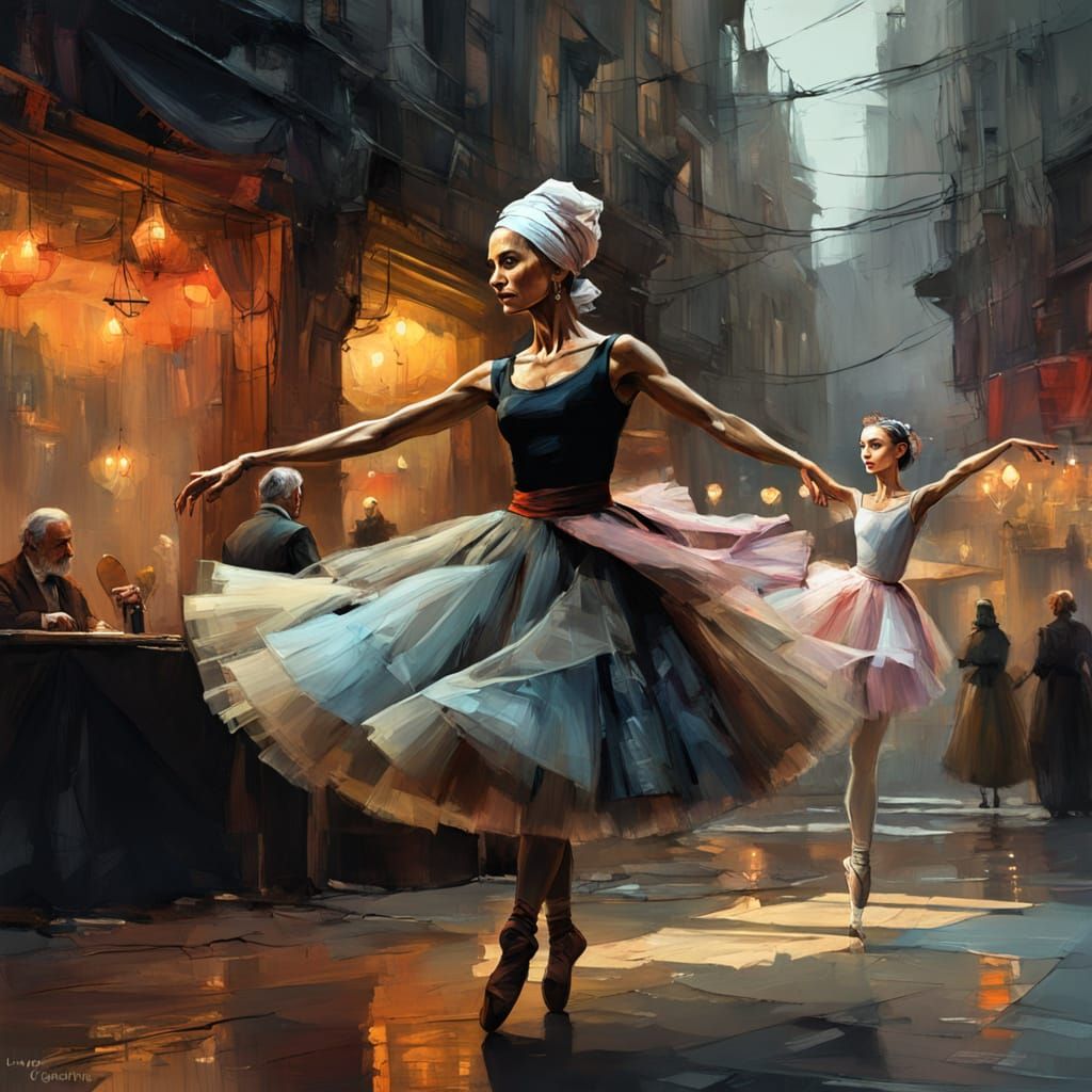 Elegant Ballerina in Faded Elegance