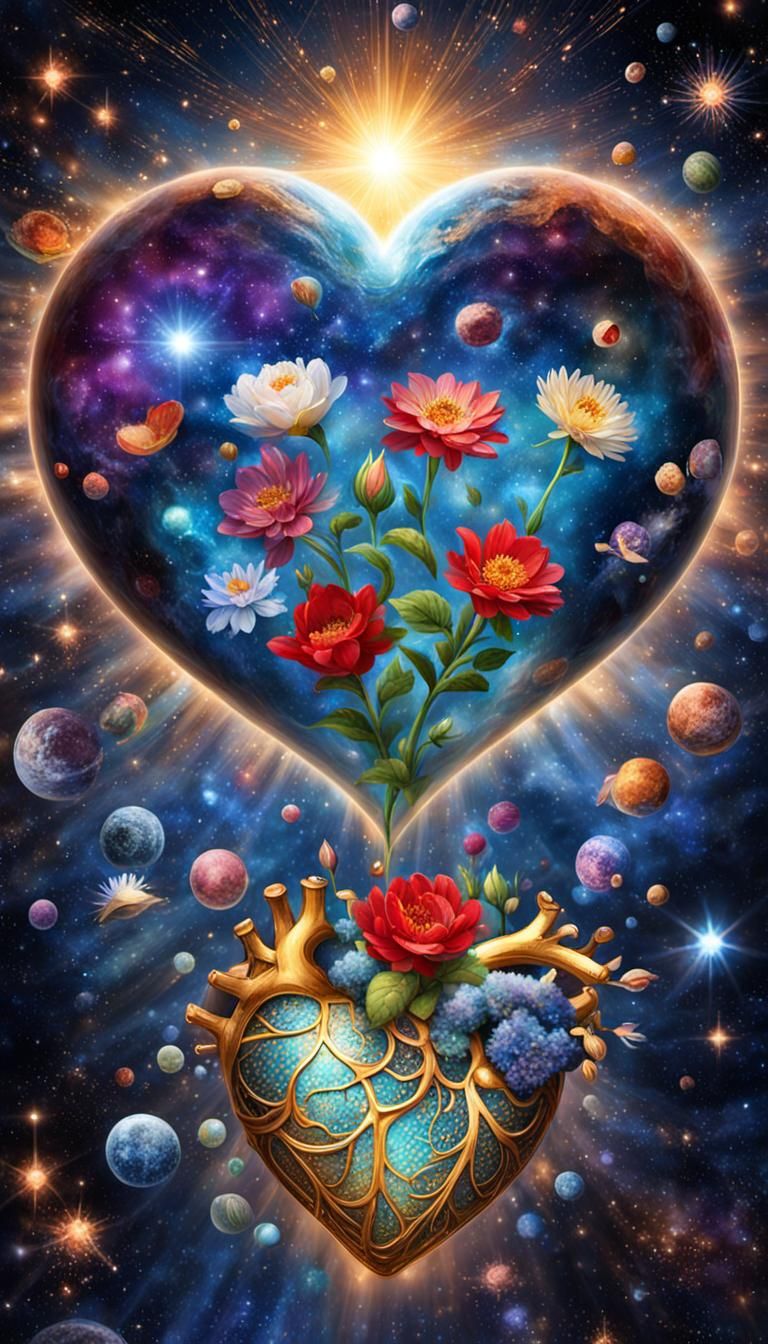 Cosmic Heart Overflowing with Gratitude and Light