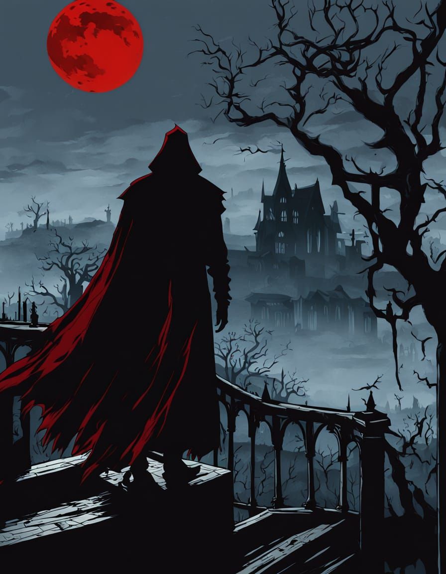 Gothic Vampire Cinema Poster in Dark, Haunting Style