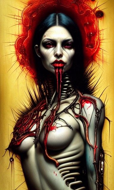 Cyberpunk Goddess Undergoes Biomechanical Lung Surgery