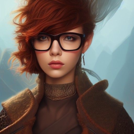 Man with Glasses: Detailed Fantasy Art