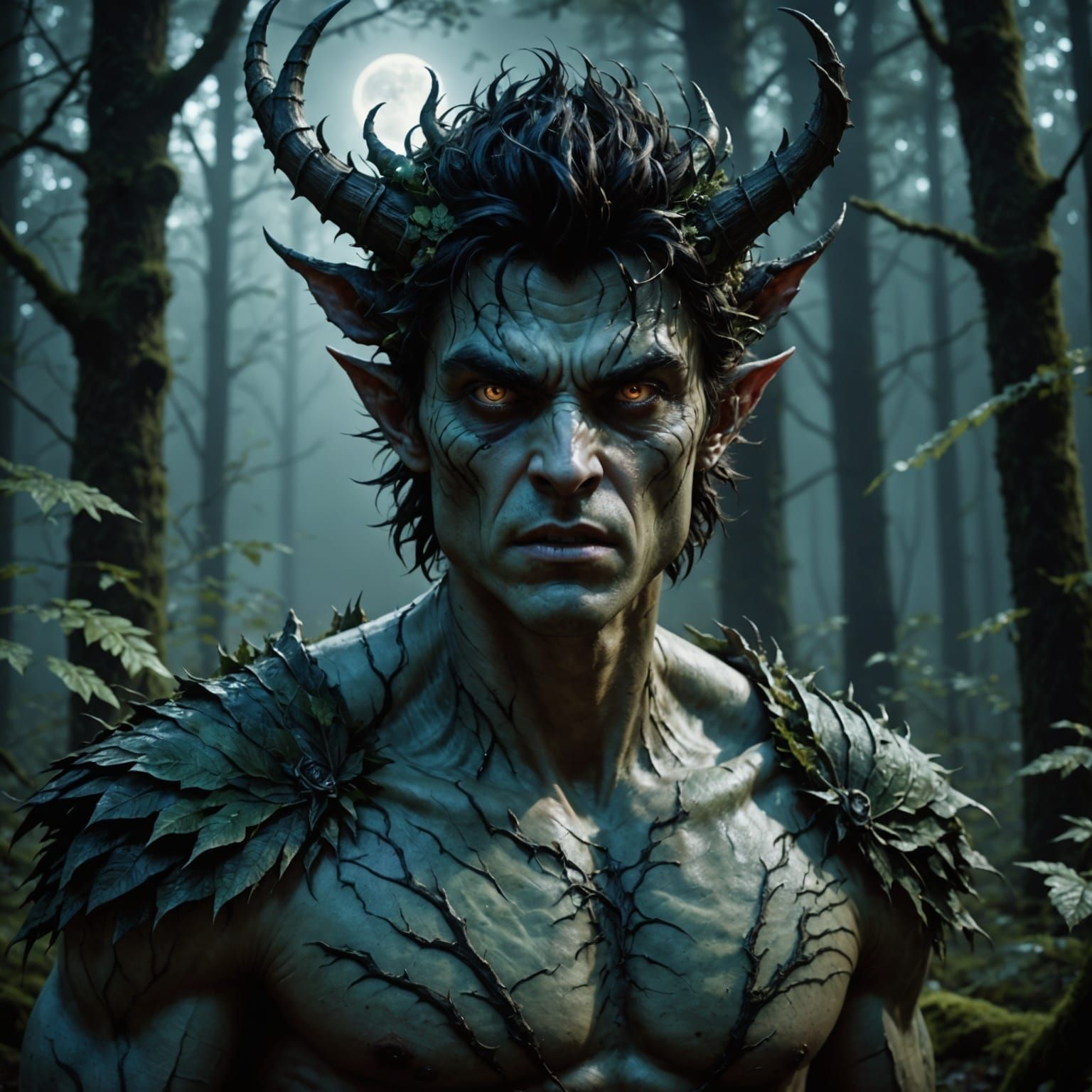 Fae Transformation: Hyperrealistic Monster in Moonlight