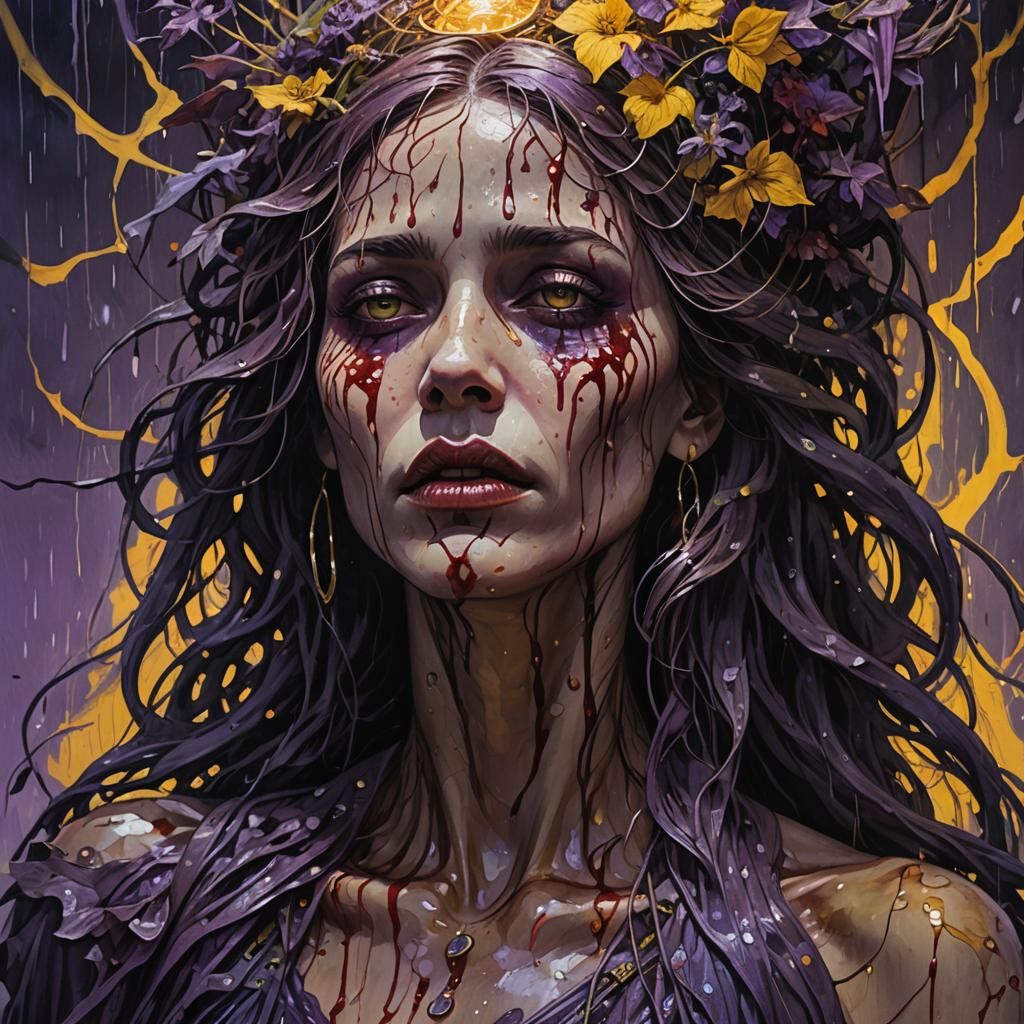 Dark Fantasy Warrior in a Grim Battlefield