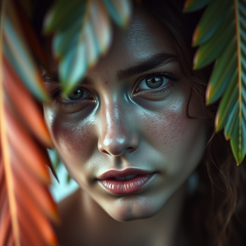 Tropical Wonder Girl in Hyperrealistic HDR