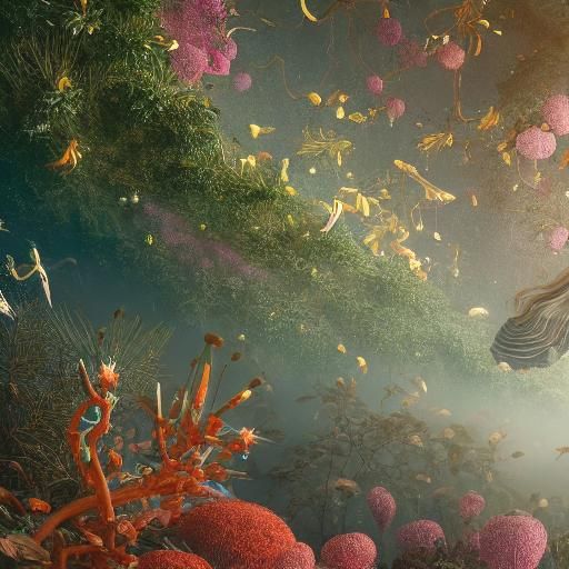 Fate Hybrid Woman in Mycelium Network, Octane Render