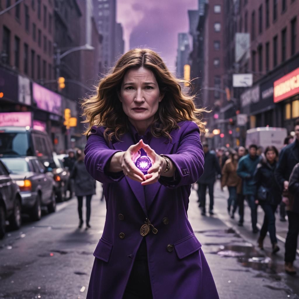 Kathryn Hahn as Agatha Harkness with Purple Light