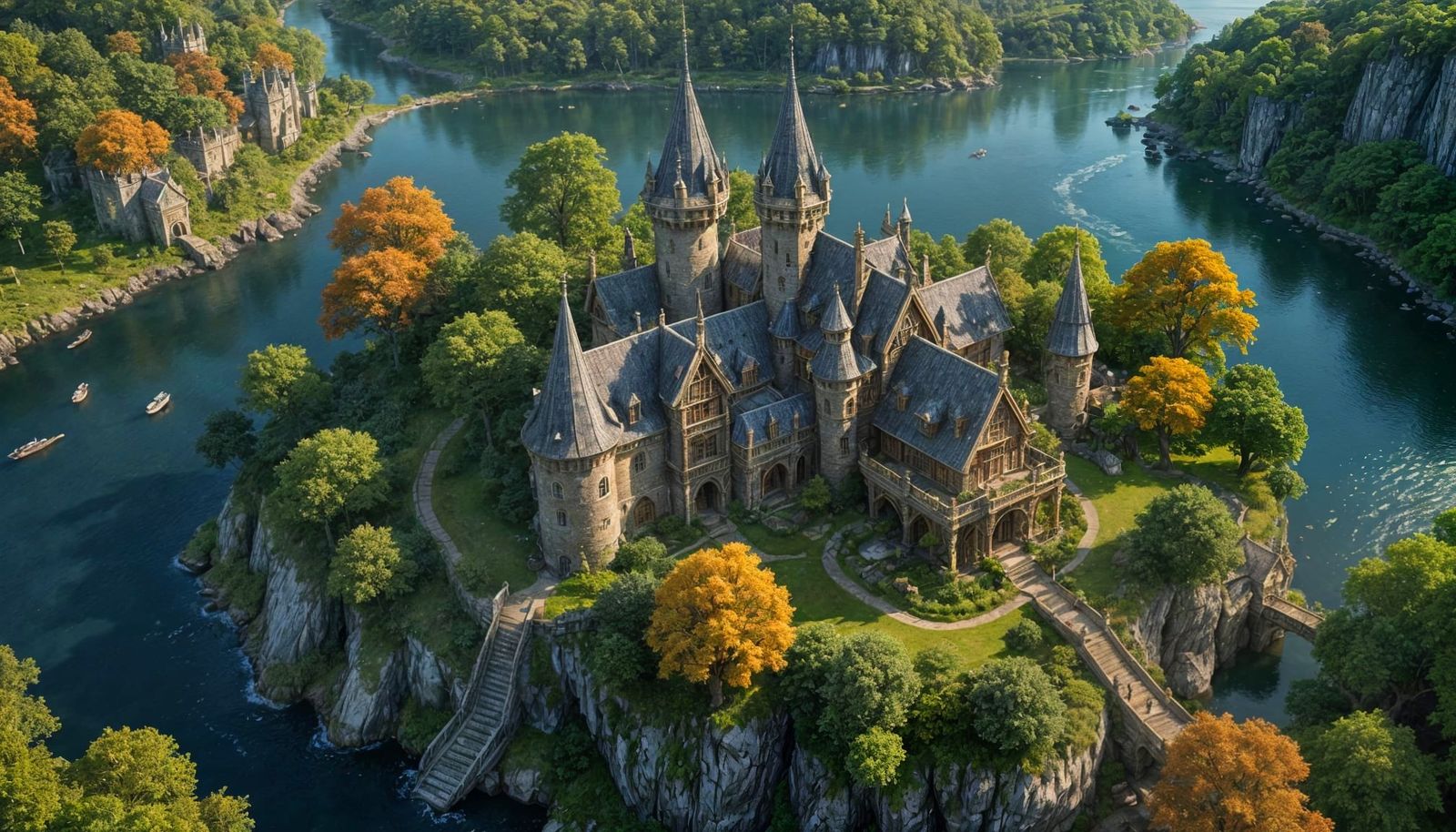 Elven Cottage Castle on Wooded Lakeshore