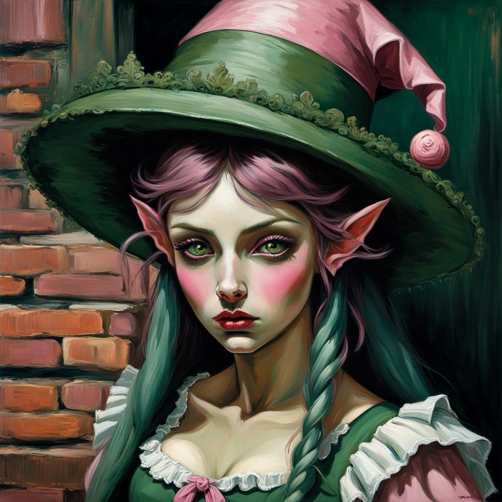 Decaying Elf in Victorian Horror Style