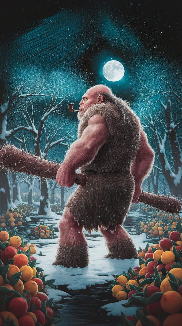 Bald Ice Age Man in UV Light Distortion