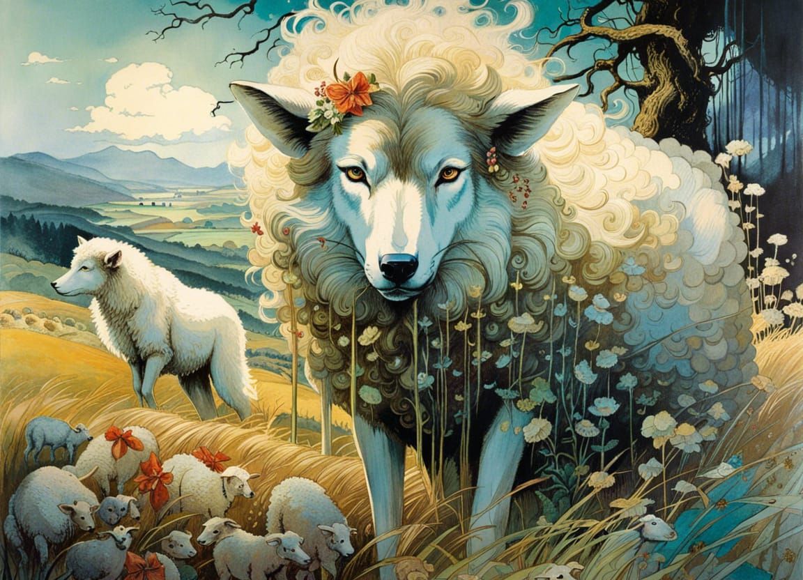Wolf in Sheep's Clothing: Atmospheric Fantasy Art