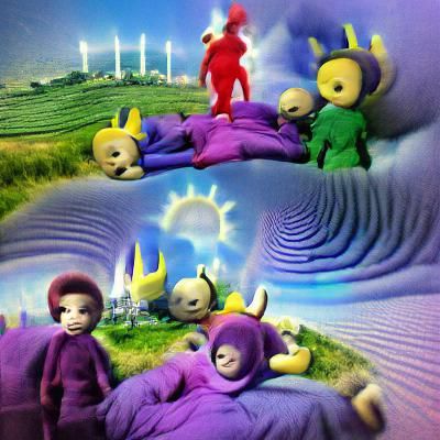 Dreamlike Teletubbies Landscape