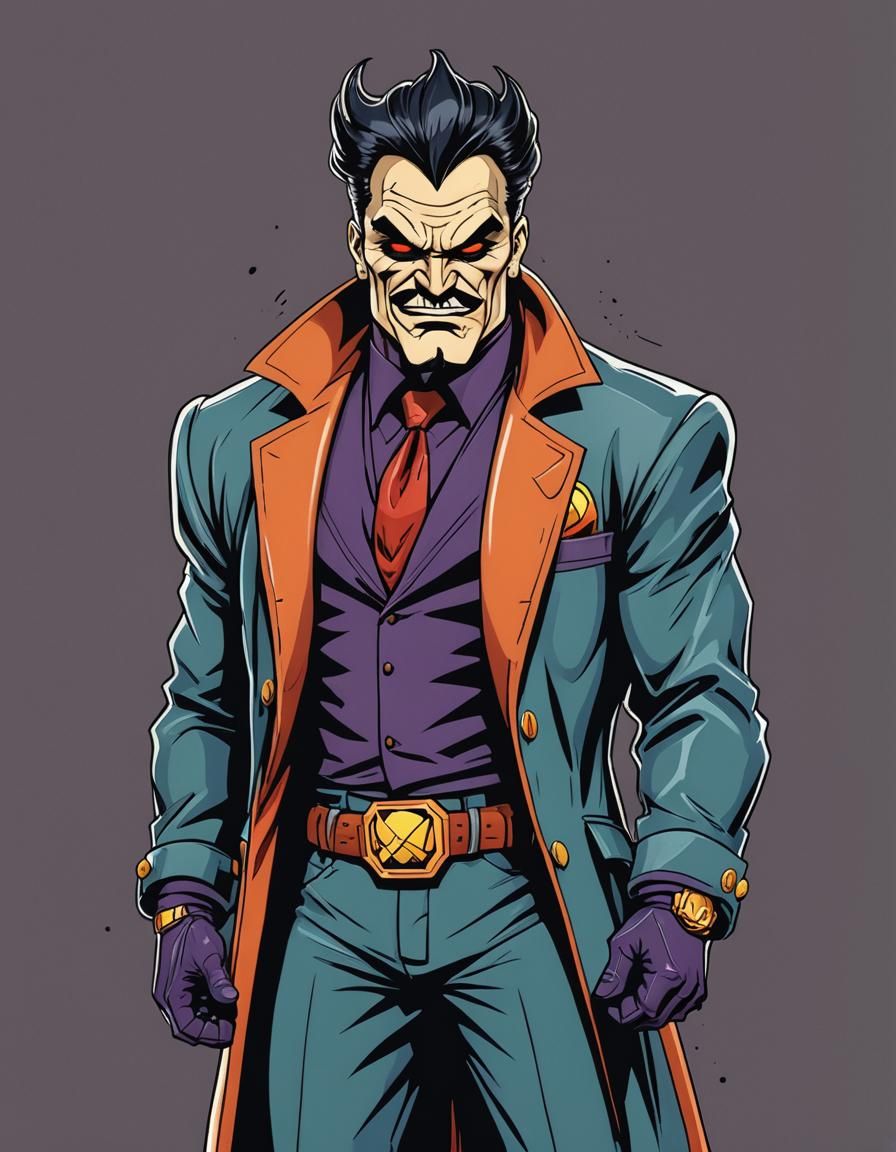 90s Cartoon Style Super Villain Gang Boss