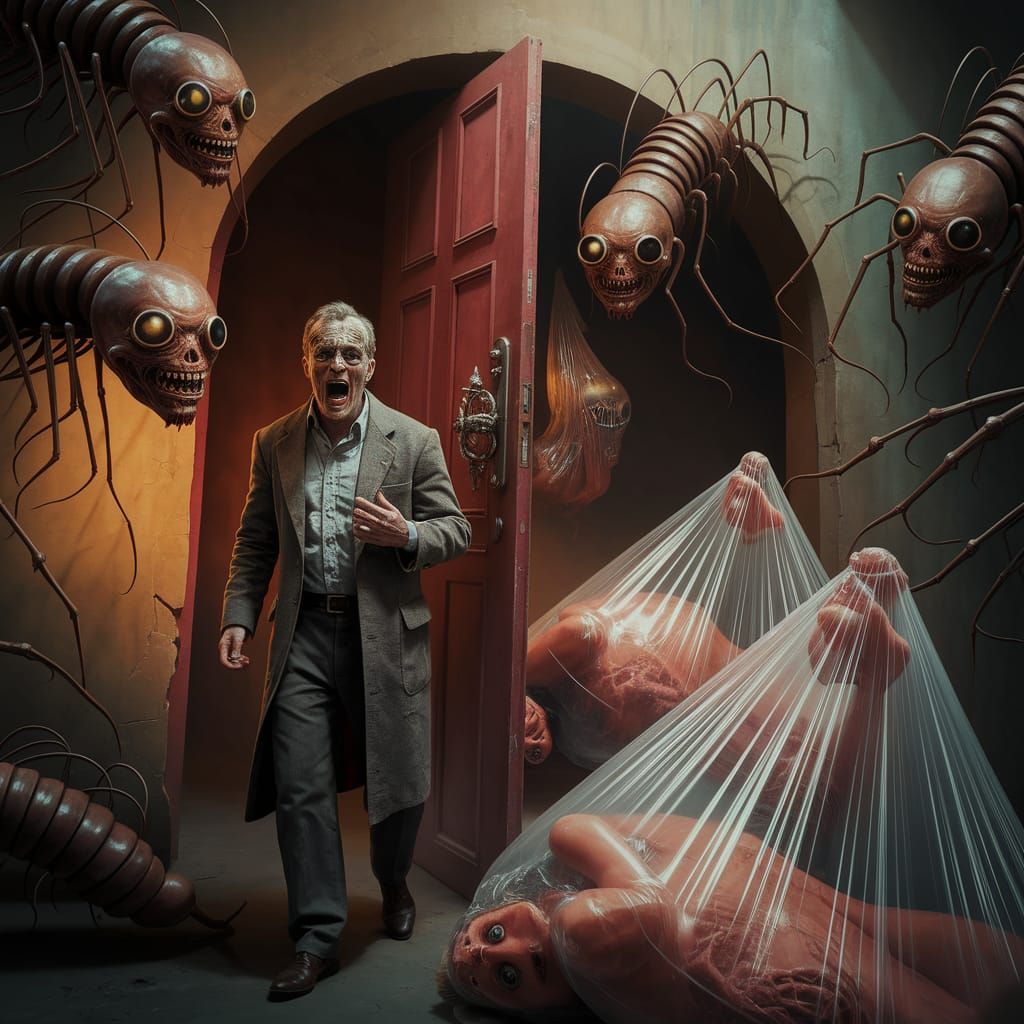 Eldritch Nightmare: Man Pursued by Mosquito Scientists