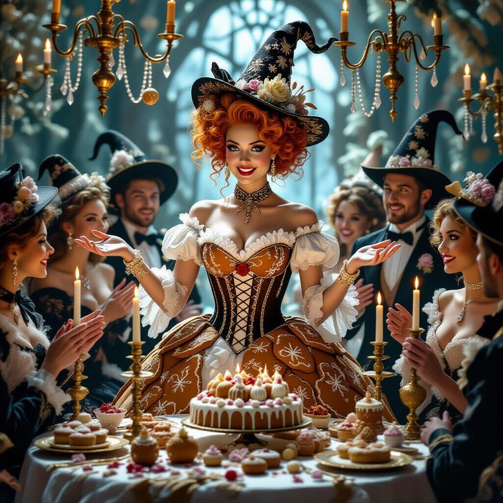 Rococo Gingerbread Witch Birthday Celebration