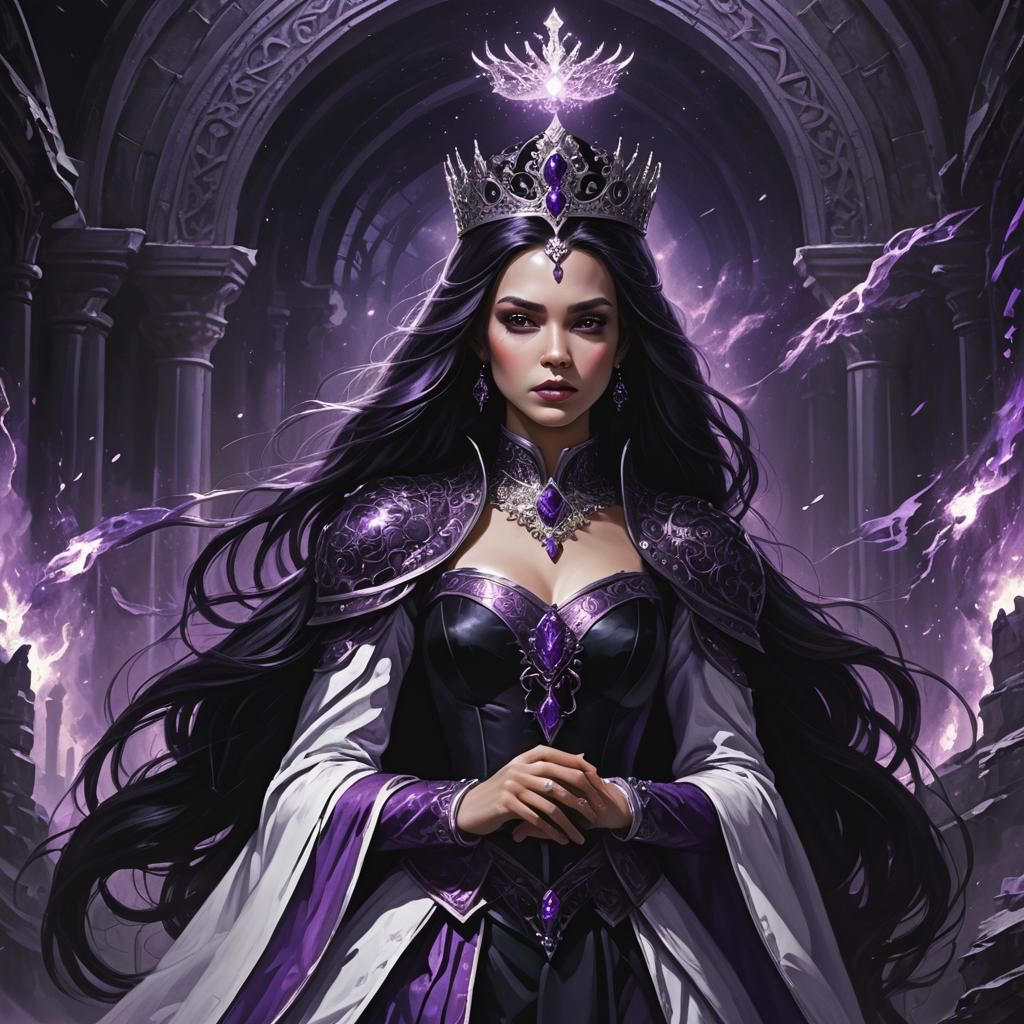 Purple-Black Kingdom Princess: Fantasy Concept Art