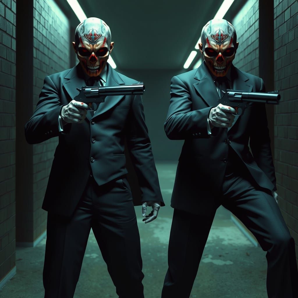 Demonic Assassins in Vanta Black Suits