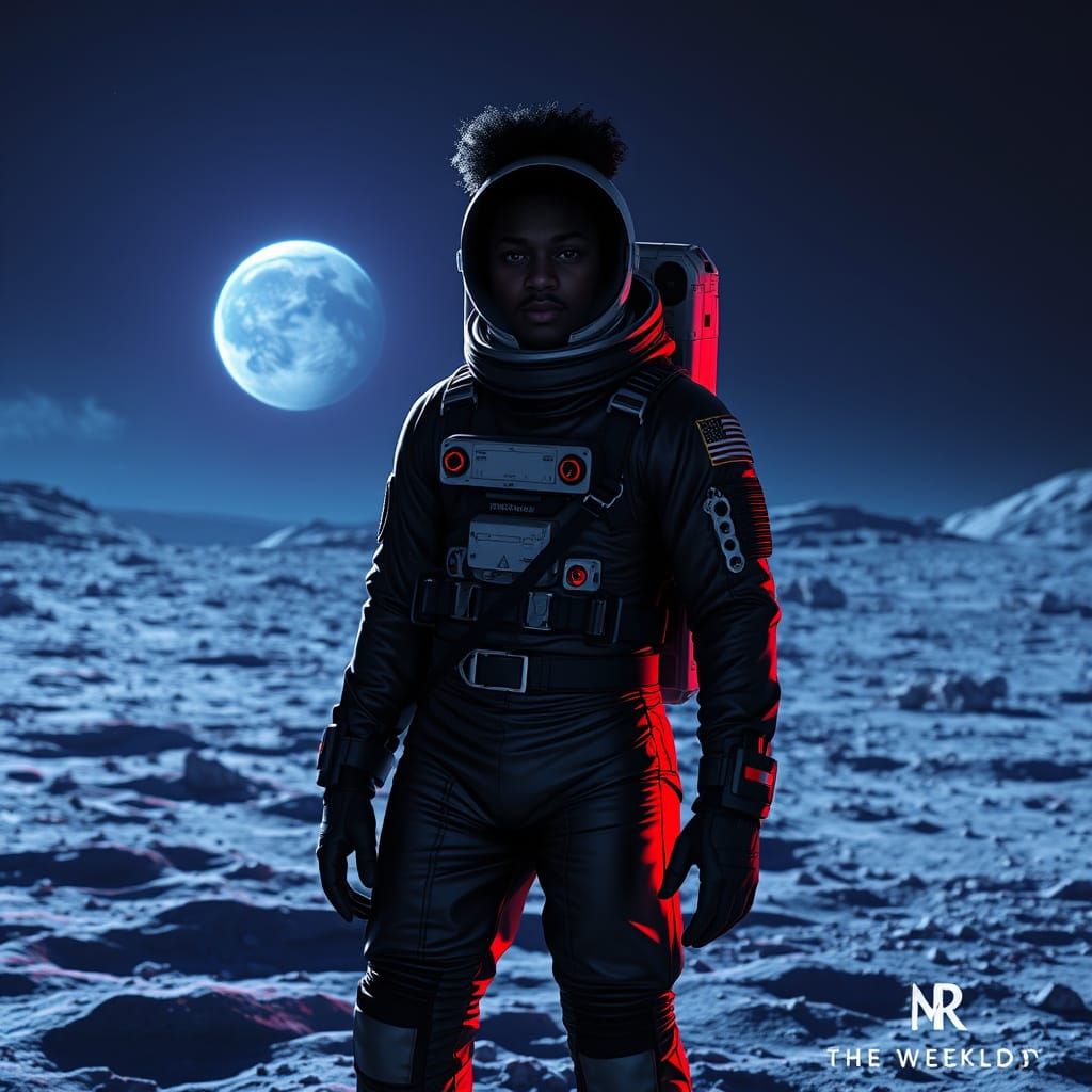 The Weeknd Standing Heroically on the Moon