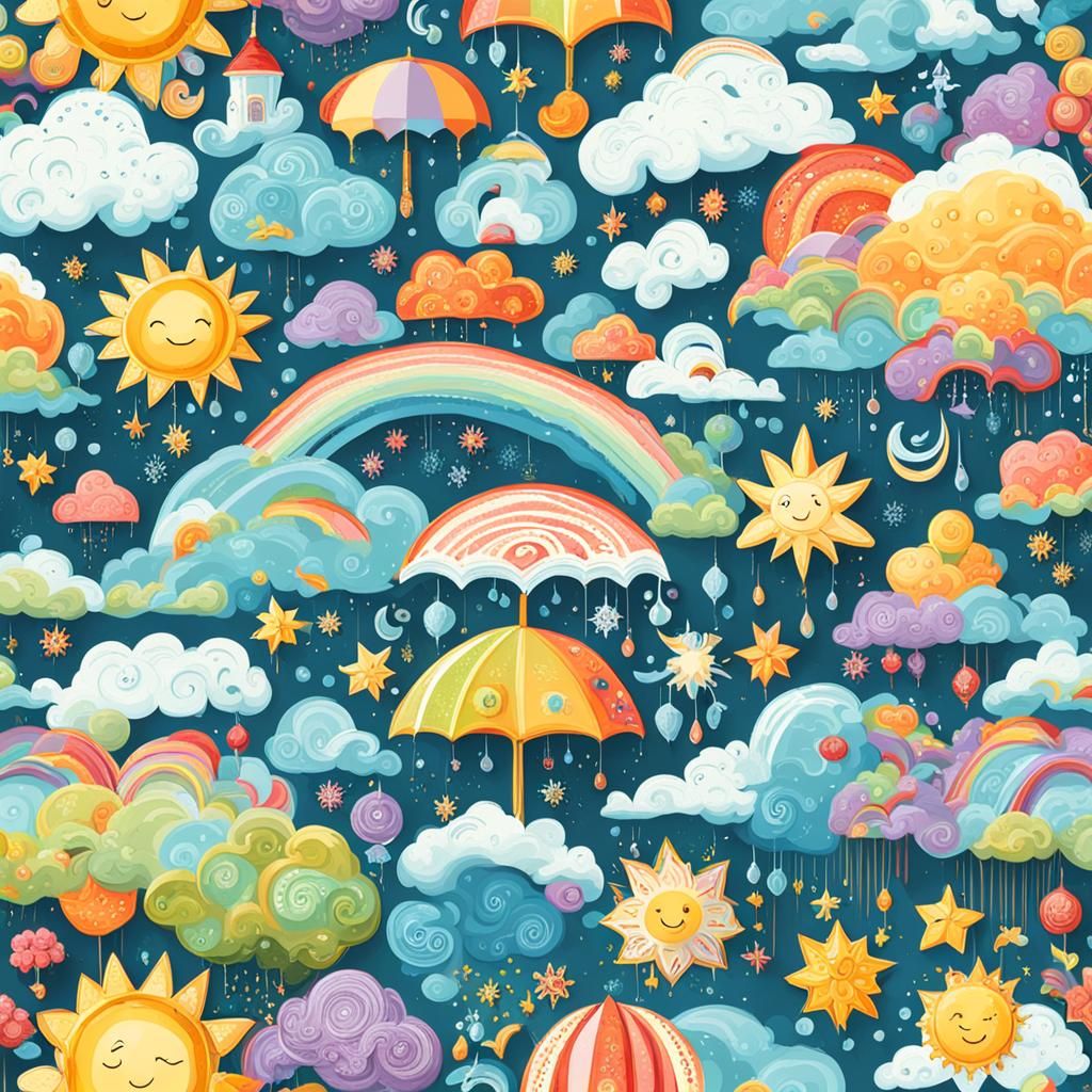 Whimsical Fantasy Weather Scene