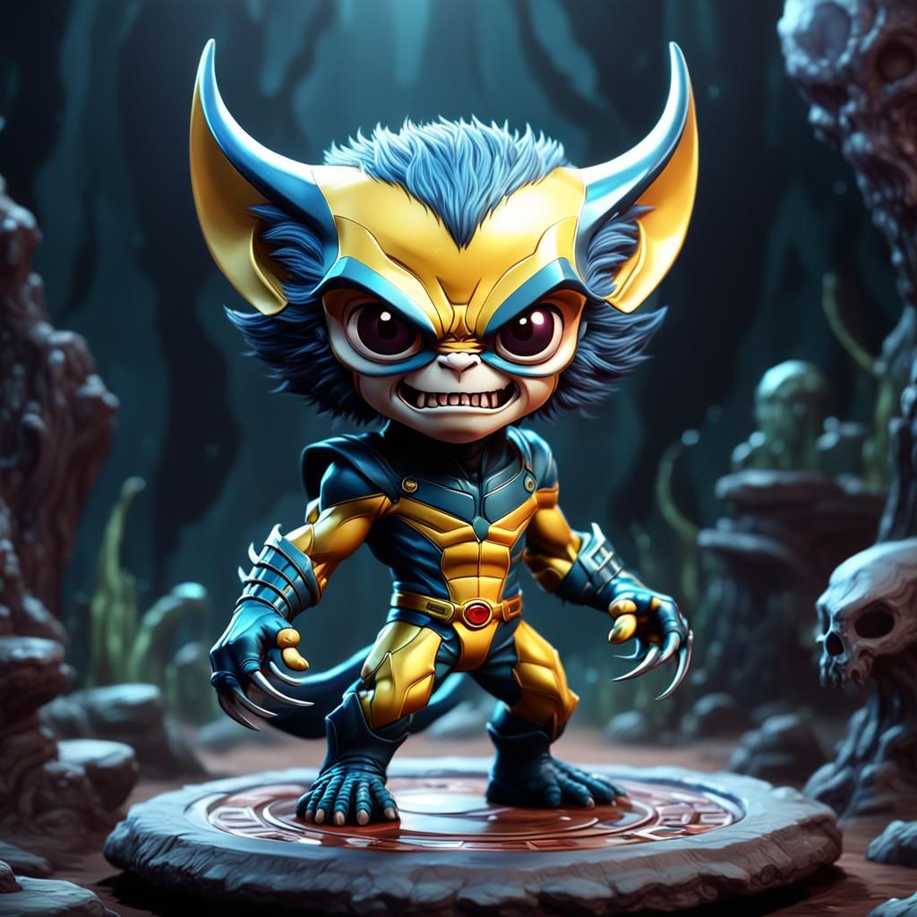 Chibi Demonic Wolverine Porcelain Extraterrestrial Art