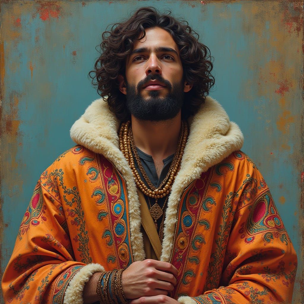 Joseph's Vibrant Coat: Digital Painting with Biblical Flair