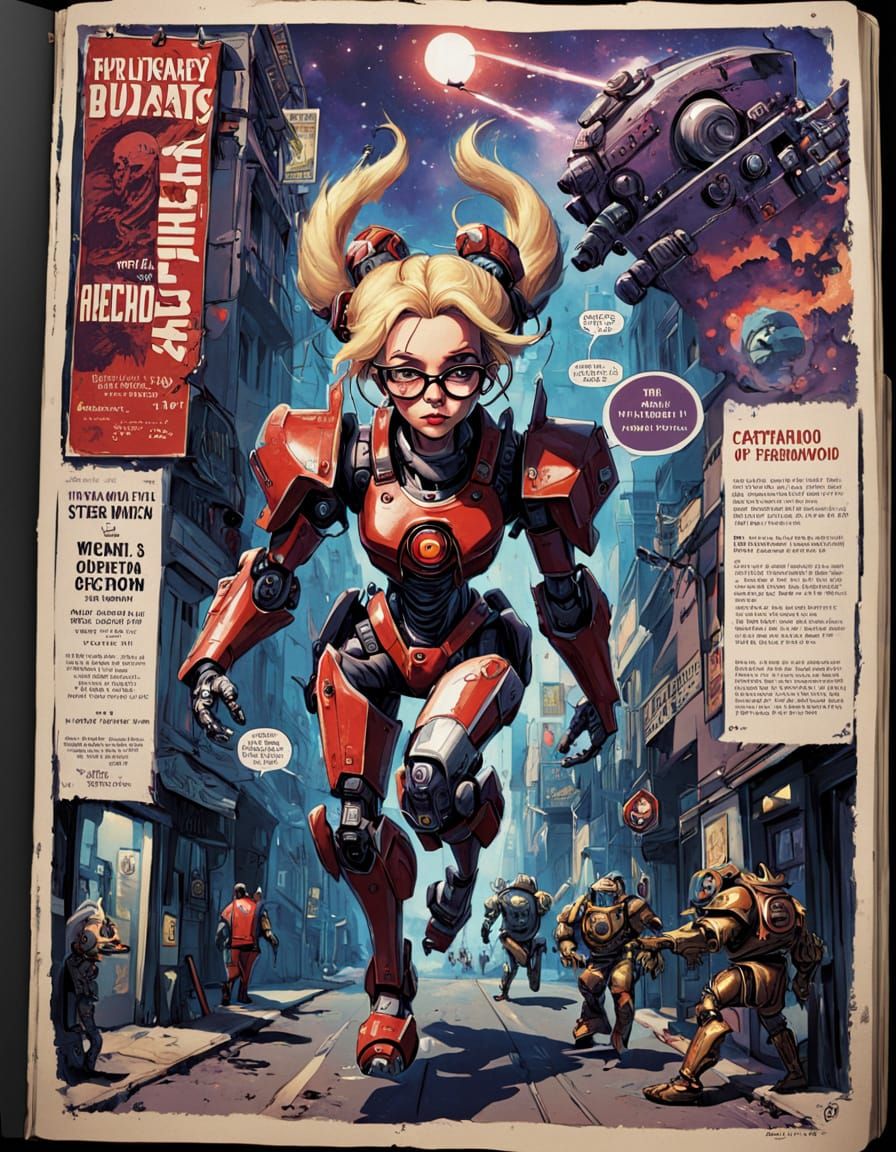 Giant Female Mecha Robot Chases People Down Sunset Boulevard