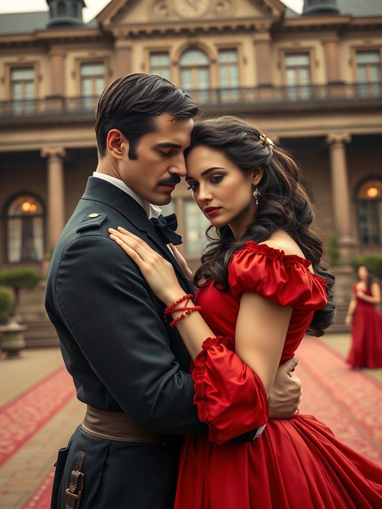 Romantic Embrace in Dramatic Cinematic Lighting