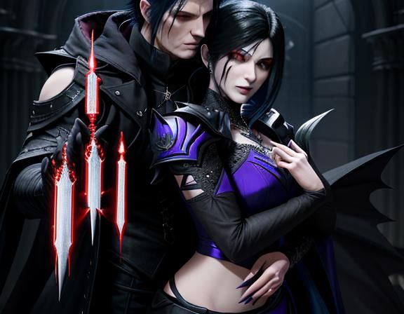 Humanized Nyarlathotep Kissing Vergil: Hyperrealistic Art