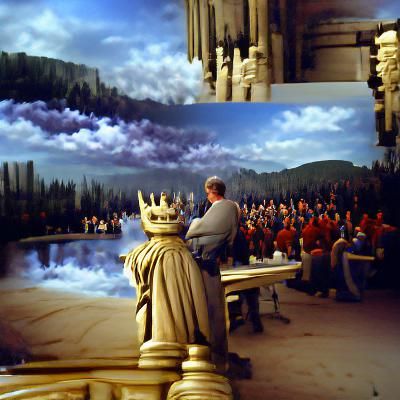 King Presiding Over Royal Court: Matte Painting