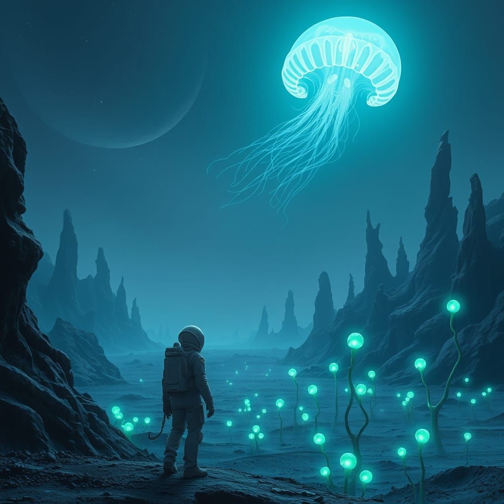 Surreal Alien Landscape in Hyper-Realistic Style