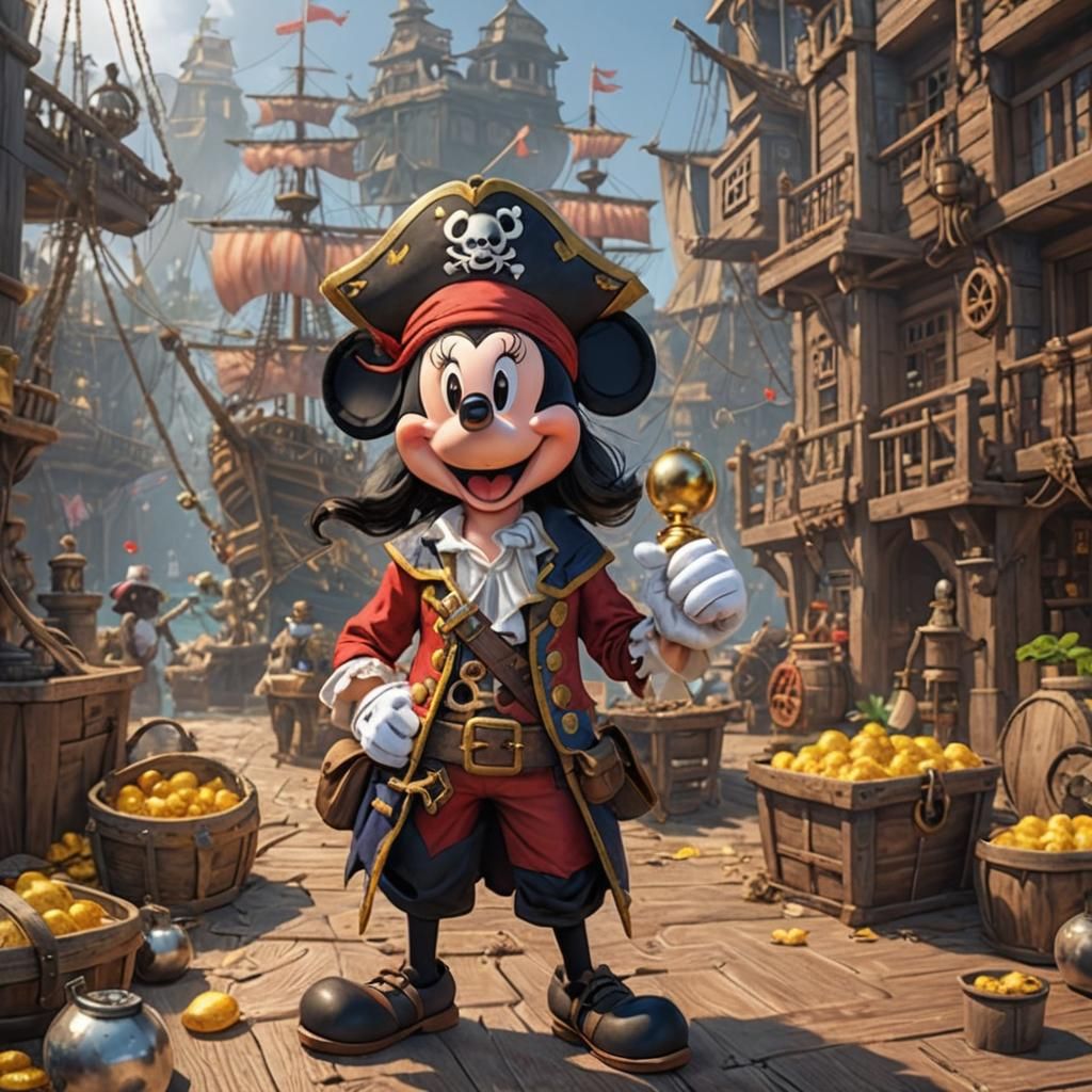 Minnie Mouse as Pirate in 3D Anime Art