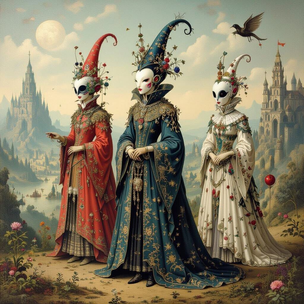 Mystical Creatures in Gothic Surreal Dreamscape