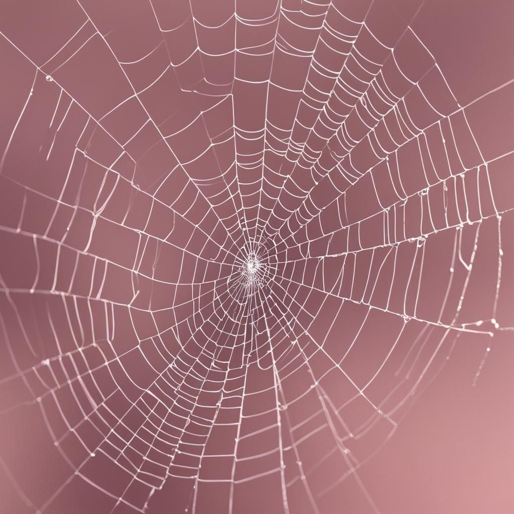 Macro Spiderwebs on Pink in Cinematic Style