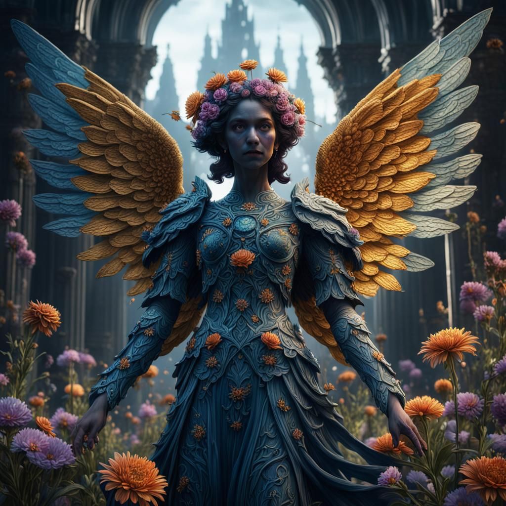 Detailed Flower Angel Fantasy Concept Art