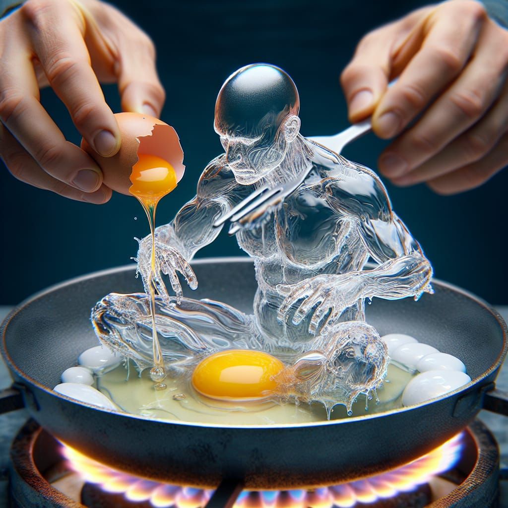 Surreal Egg Figure Emerges in Hyperrealistic Painting