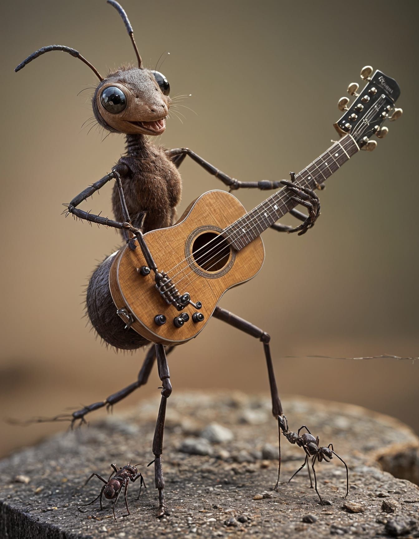Ant Rocking Out: A Macro Guitar Performance