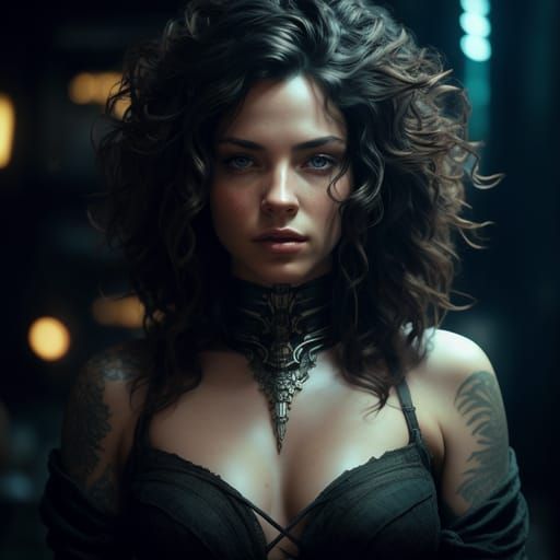 Dark Beauty Portrait with Dramatic Lighting