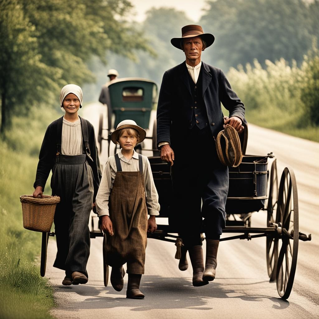 1920s Amish Family Journey to Market