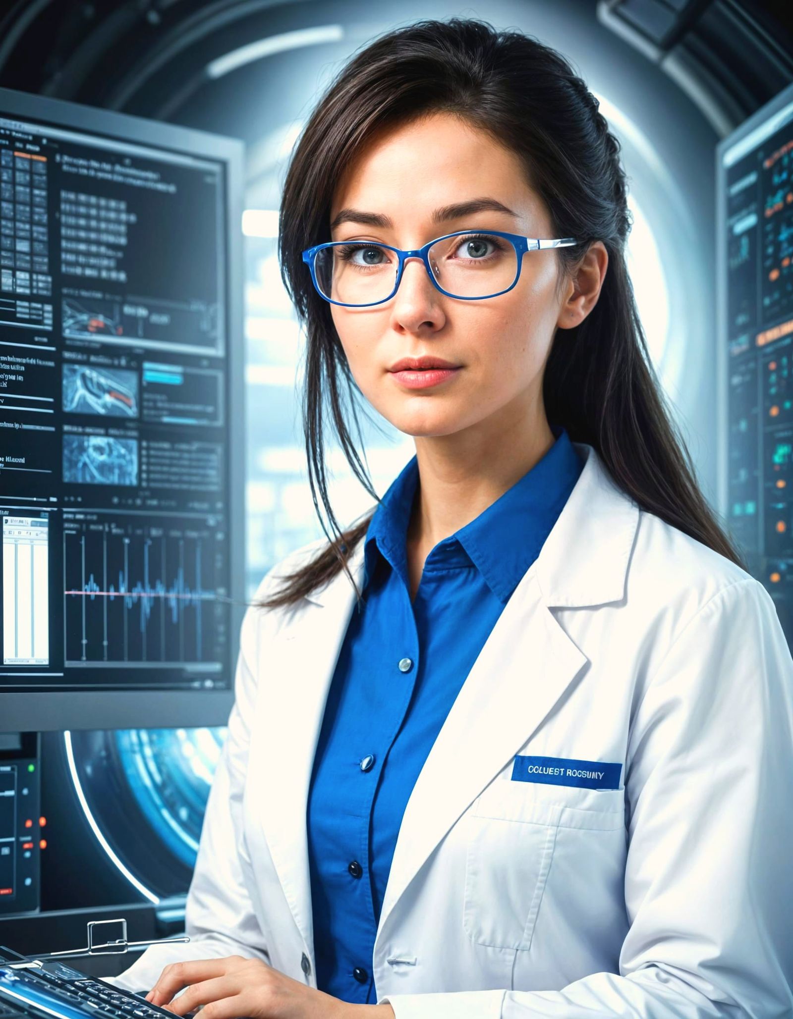 Surreal Portrait of CERN Scientist in Photorealistic Style