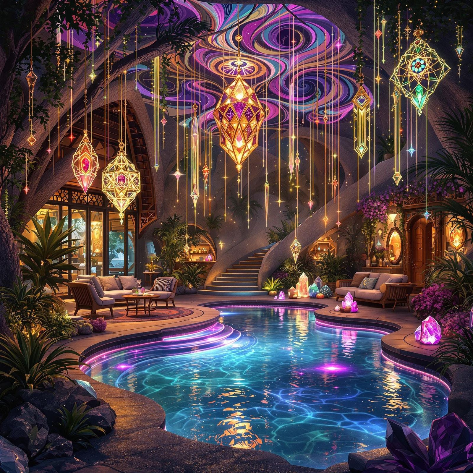 Balinese Crystal Oasis in Vibrant Community