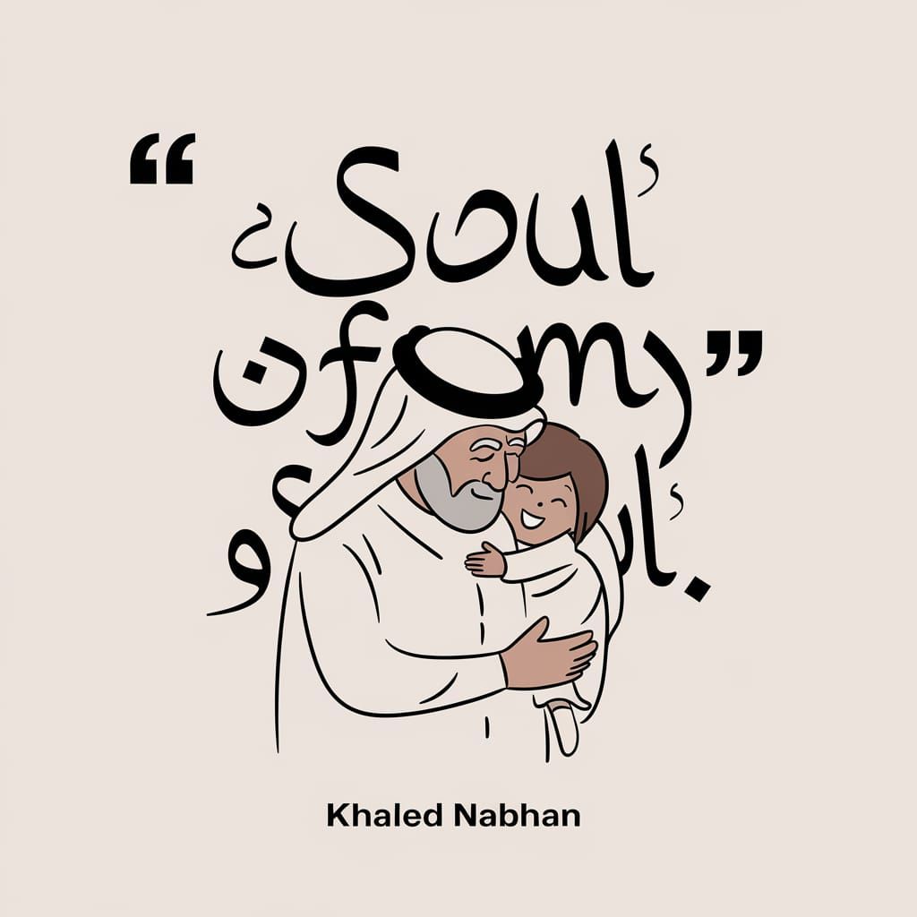 Arab Elder Hugs Granddaughter in Heartwarming Embrace