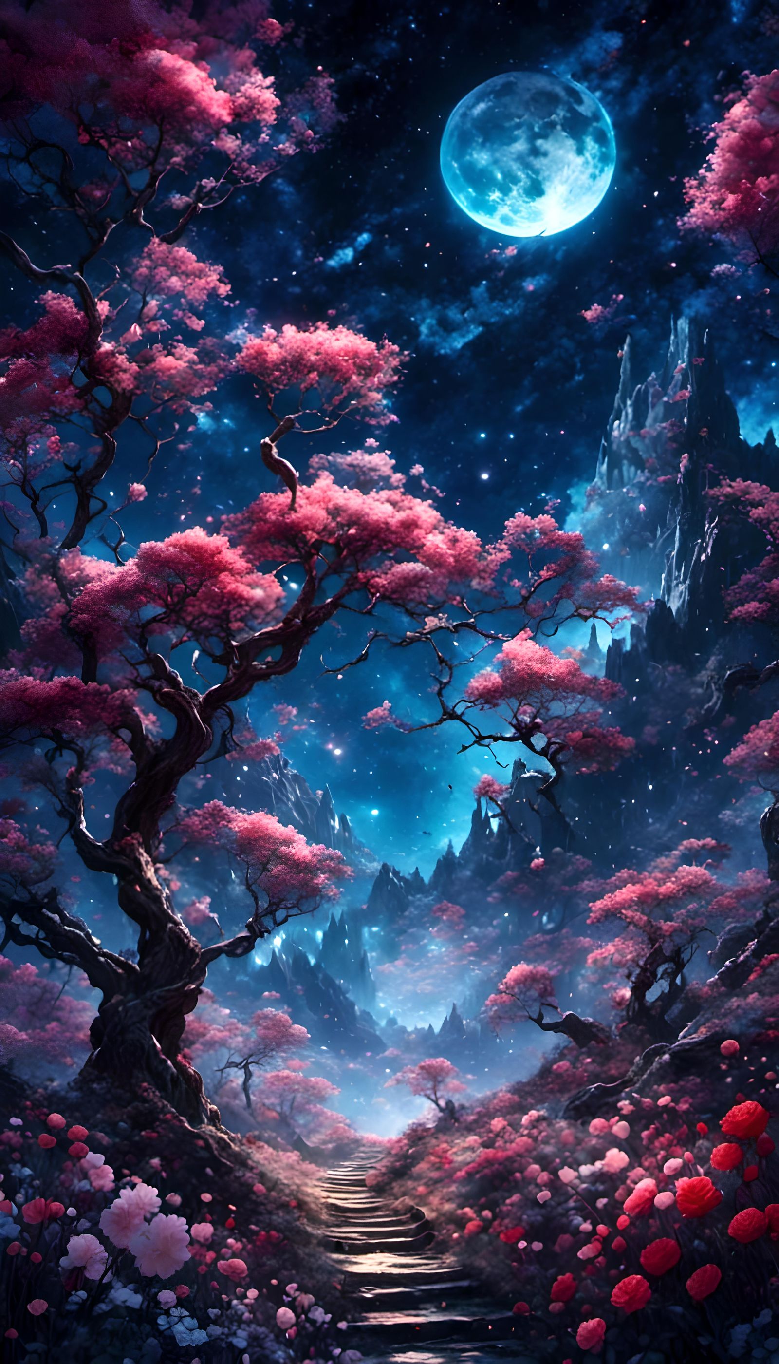 Sparkly Starry Sky and Milky Way in Anime Style